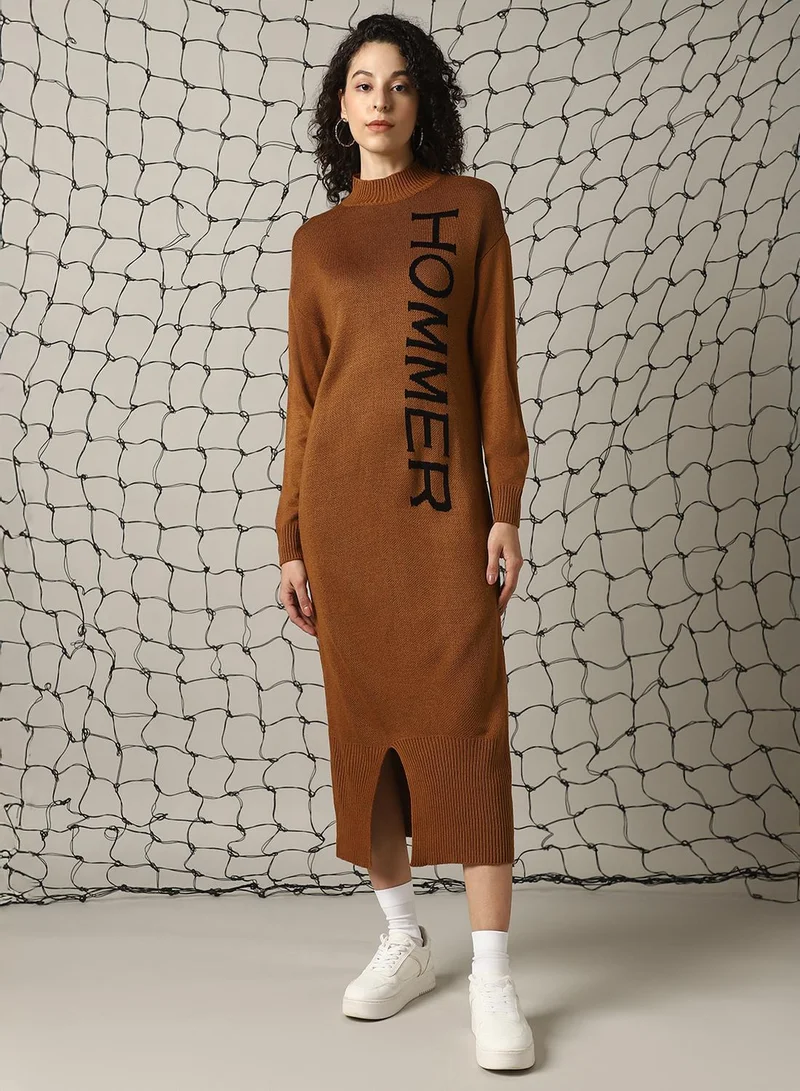 Hubberholme Brown Sweater Dress