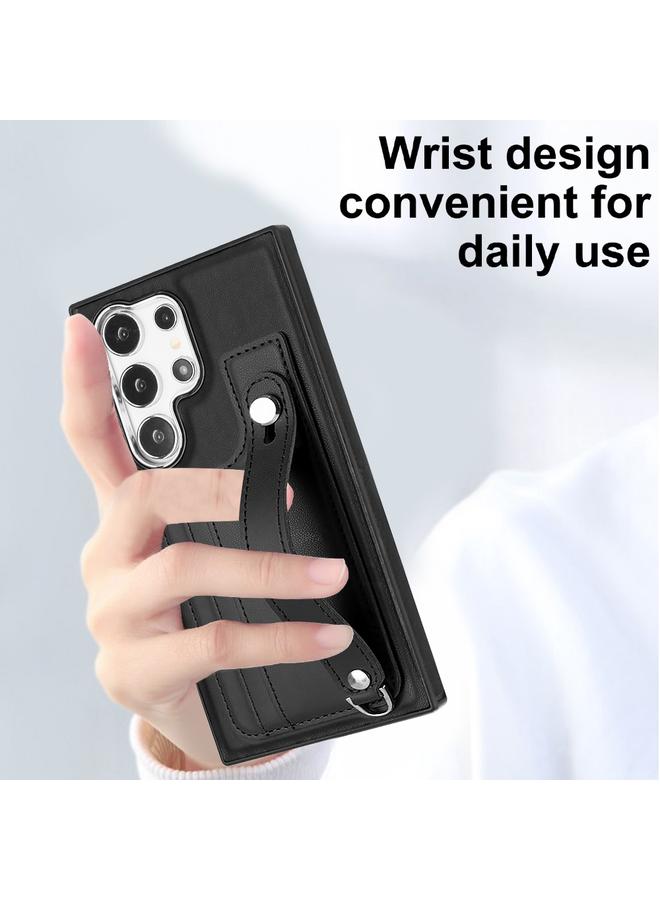 S-TOP Case For Samsung Galaxy S24 Ultra 5G Shockproof Leather Phone Case with Wrist Strap - Image 5