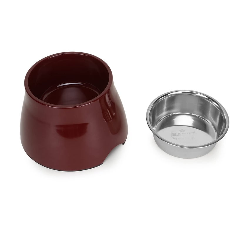 BASIL Pet Elevated Food Bowl for Dogs & Cats (Wine) - Image 2