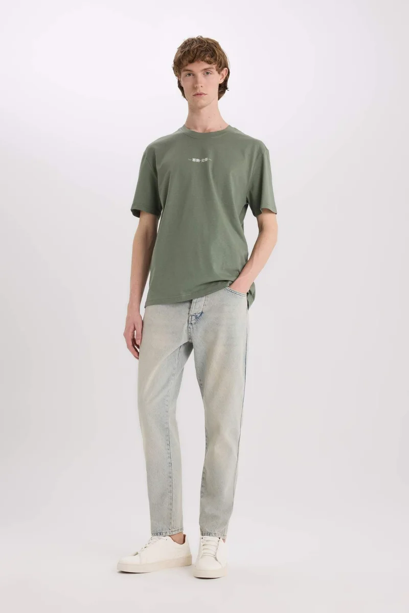 DeFacto Art Hokusai Regular Fit Crew Neck Printed Short Sleeve T-Shirt