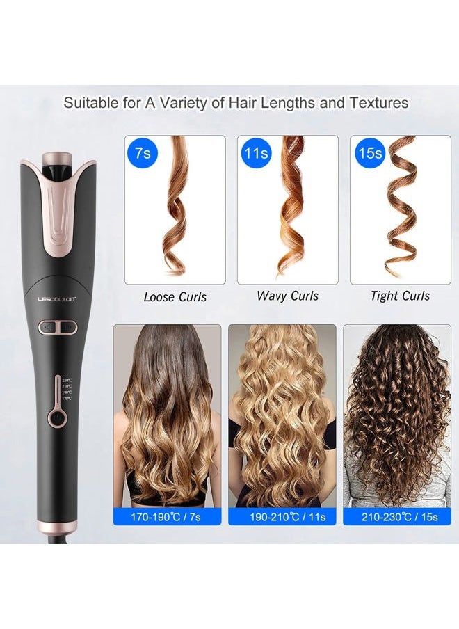 Lescolton - Automatic Hair Curling Iron, Rotating Curlers Iron with 1" Barrel Curls, Hair Curler Wand with 4 Temp & Dual Voltage, Anti-Scald, Auto Shut-Off - Image 1