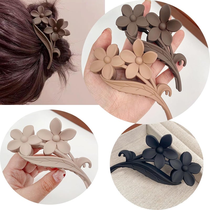 BAKEFY -4 Extra Large Hair Clips, Big Claw Clips for Thick Long Curly Hair, Strong Hold Jaw Clip Oversized Non-slip Square Hair Clips for Women & Girls, Matte XL Jumbo Claw Clips - Image 5