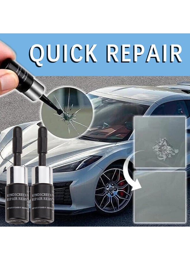 TRUEFUL Windshield Crack Repair Kit, 2PCS Black Windscreen Repair Kit, Repair Fluid Kit, Car Windshield Kits DIY Cars Window Tools, Glass Corrector Set, Crack Repairing, Nicks For Car  - Image 3