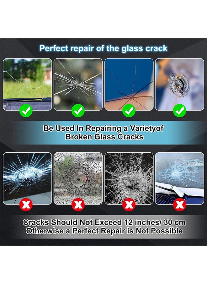 TRUEFUL Windshield Crack Repair Kit, 2PCS Black Windscreen Repair Kit, Repair Fluid Kit, Car Windshield Kits DIY Cars Window Tools, Glass Corrector Set, Crack Repairing, Nicks For Car  - Image 4