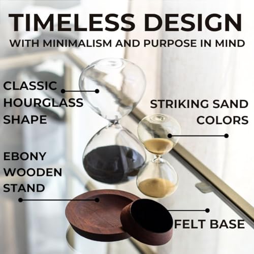 Chillkat Decorative Hourglass Sand Timer Set - Includes 25 and 5 Minute Sandglass Pomodoro Timers with Wooden Bases - Time Management Productivity Tool - Gift for Home Office Desk - Image 5