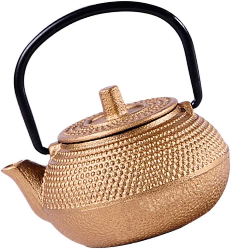 comfrt Vintage Tea Kettle Tea Kettle Stovetop Whistling Teakettle Teapot with Handle Modern Pour Over Coffee Kettles for Home Restaurant Hotel Golden Mini Iron Teapot - Image 1
