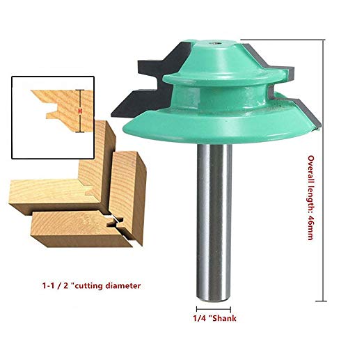 SEIWEI 1/2 Inch Shank 45 Degree Lock Miter Router Bit Joint Router Bit Woodworking Cutter Tool for Joining Drawer Boxes, Cabinet Parts - Image 2