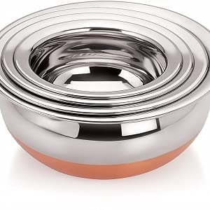 Click Charm Stainless Steel 5-Piece Round Handi Set ? Durable, Rust-Resistant Cookware for Cooking, Serving, and Storage ? Ideal for Indian Dishes, Soups and Curries - (Pack of 1) - Image 2