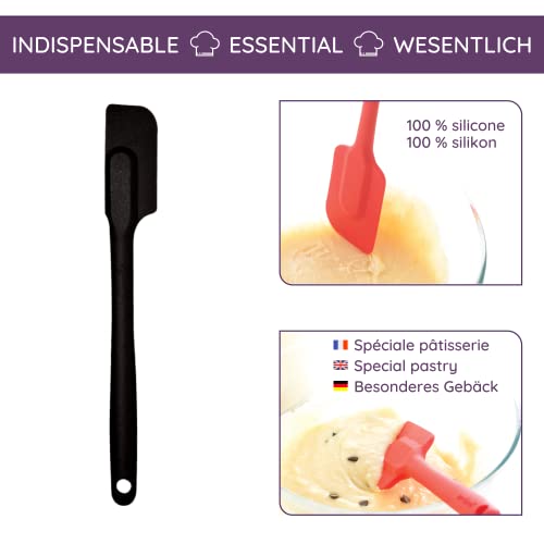 Mastrad Silicone Slim Spatula - Non-Stick Rubber Spatula - Soft Grip And Slender Design Great For Jars, Blenders, Small Containers and More (Black) - Image 4