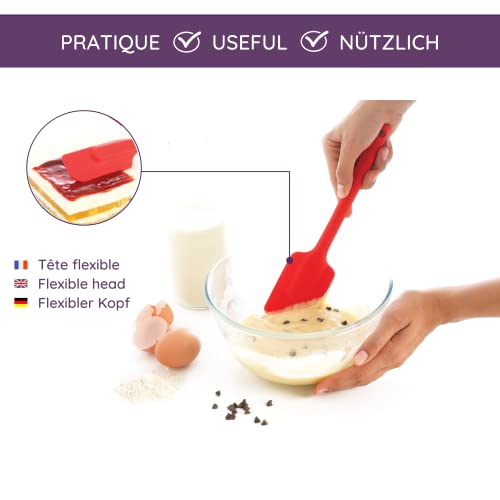 Mastrad Silicone Slim Spatula - Non-Stick Rubber Spatula - Soft Grip And Slender Design Great For Jars, Blenders, Small Containers and More (Black) - Image 5