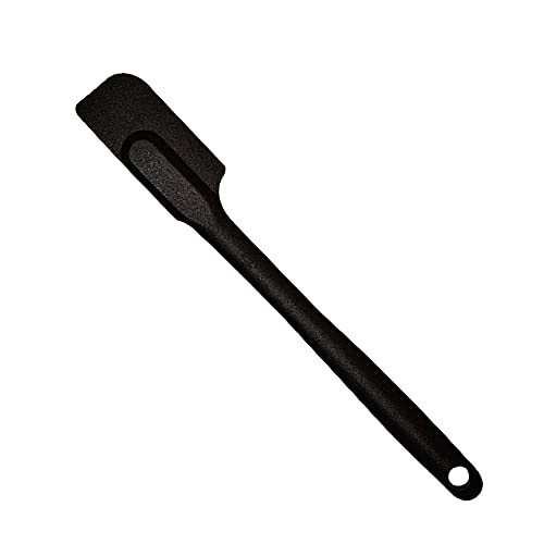 Mastrad Silicone Slim Spatula - Non-Stick Rubber Spatula - Soft Grip And Slender Design Great For Jars, Blenders, Small Containers and More (Black) - Image 1