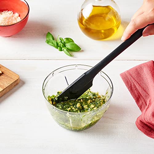 Mastrad Silicone Slim Spatula - Non-Stick Rubber Spatula - Soft Grip And Slender Design Great For Jars, Blenders, Small Containers and More (Black) - Image 2