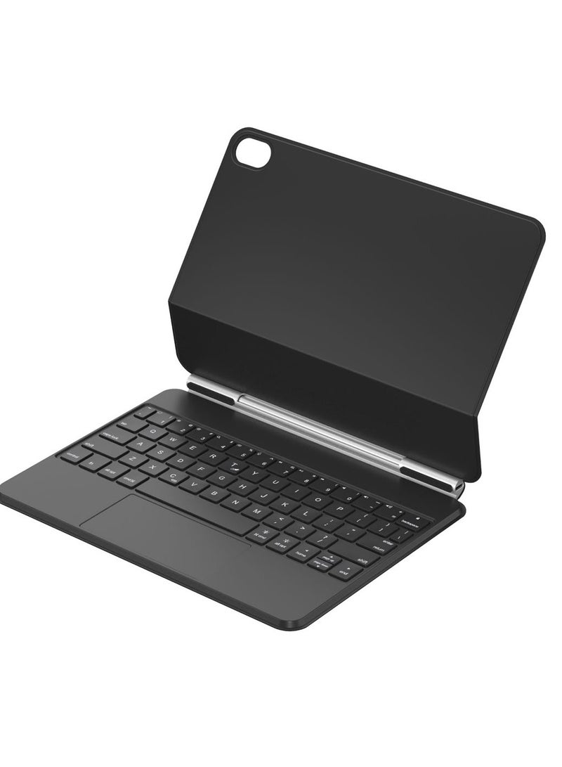 باروكس حافظة لوحة مفاتيح سحرية عربية وإنجليزية لجهاز iPad A16 مقاس 11 بوصة 2025 ولـ iPad الجيل العاشر 10.9 بوصة 2022، غطاء خلفي مغناطيسي، لوحة تتبع ذكية، لوحة مفاتيح بإضاءة خلفية، متوافقة مع A3354/A3355/A3356 وA2696/A2757/A2777 - Image 4