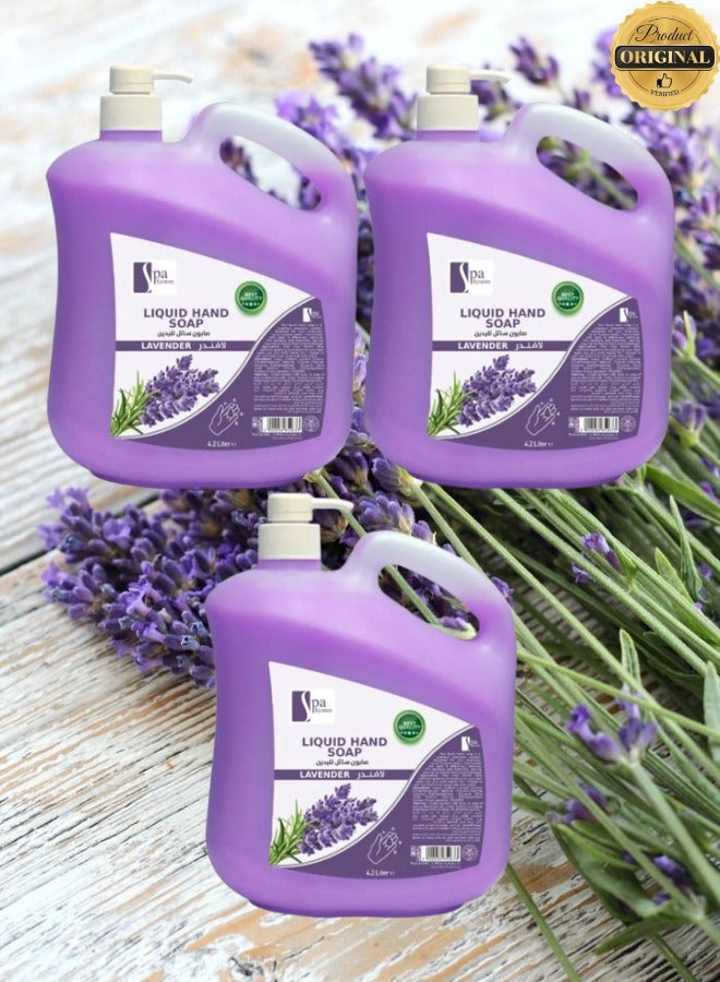 Spa System 3 Pieces Liquid Hand Soap Lavender 4.2 Litre - Image 1