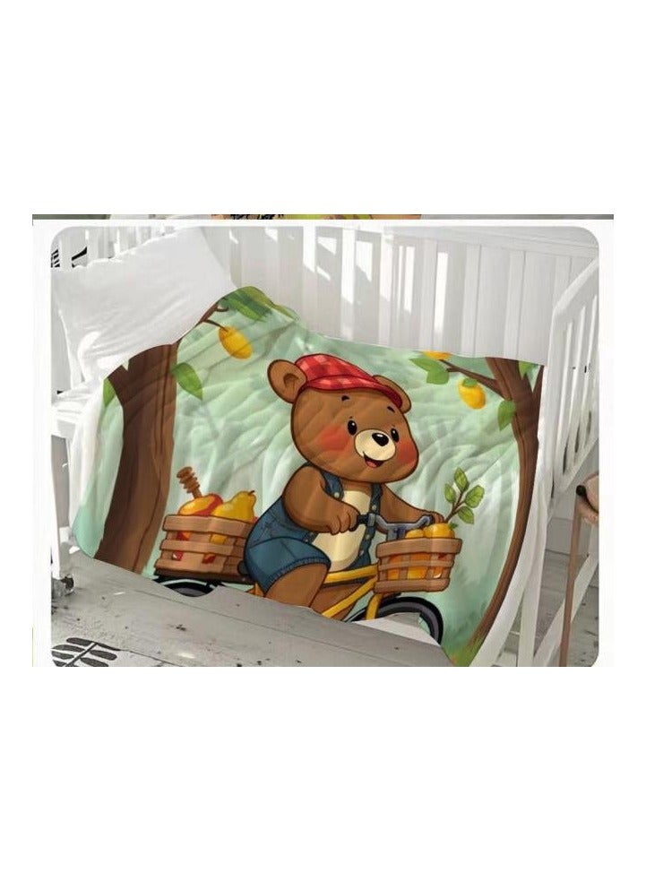 عام بطانية رقيقة من الفانيلا الكرتونية للأطفال والرضع (دافئة ومريحة، ومناسبة للنوم والألعاب) 70 سم * 100 سم - 1036 - Image 2