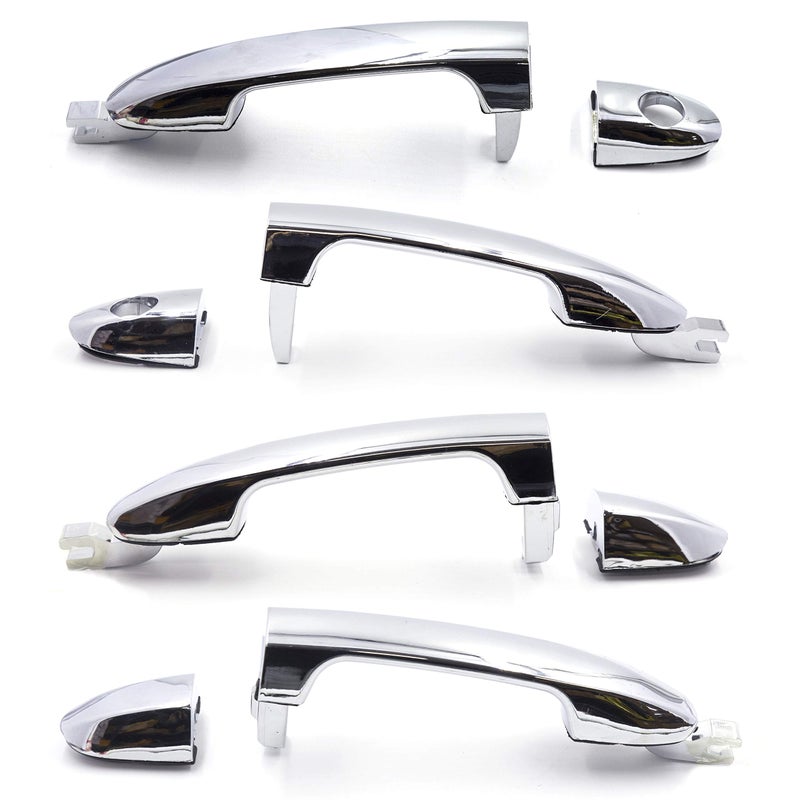 Set of 4 Front Rear Left Right Exterior Chrome Door Handle Set Compatible with Kia Spectra 2004 2009