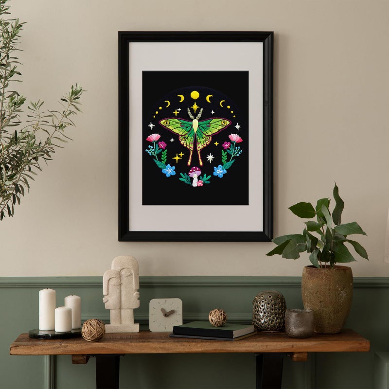 Nuberlic Moth Embroidery Kits for Beginners - Embroidery Starter Cross Stitch Kit DIY Needlepoint Including Cloth with Pattern, Hoop, Needles Instruction and Threads - Image 3