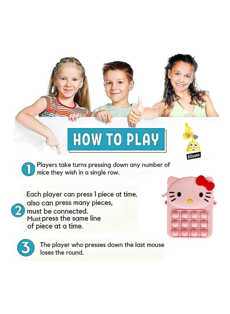 محفظة من Pop It لطيفة Kawaii Fidget حسية تعليمية وتخفيف التوتر ومضادة للإجهاد للبالغين والأطفال في العطلة من السيليكون هدية لعبة كروسبودي للأطفال - Image 4