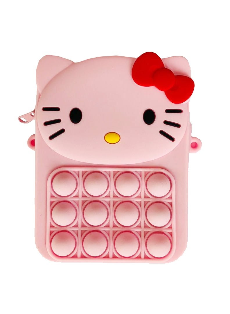 محفظة من Pop It لطيفة Kawaii Fidget حسية تعليمية وتخفيف التوتر ومضادة للإجهاد للبالغين والأطفال في العطلة من السيليكون هدية لعبة كروسبودي للأطفال - Image 1