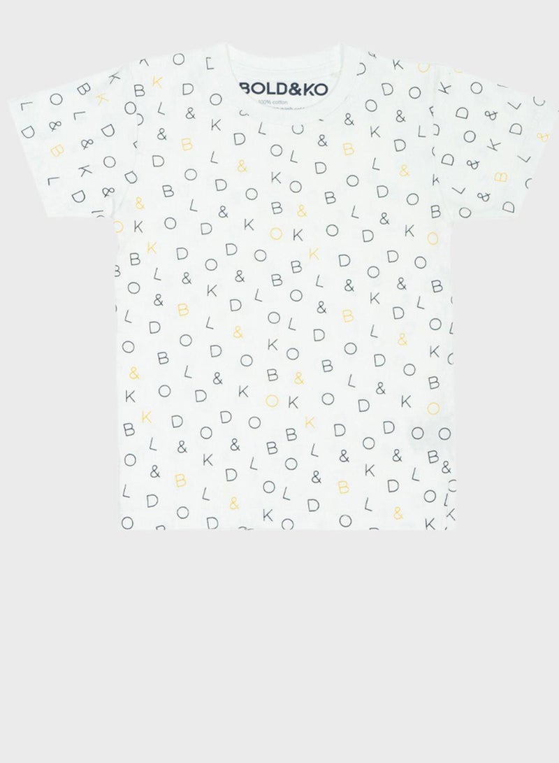 BOLD&KO Kids Aop Signature T-Shirt - Image 1