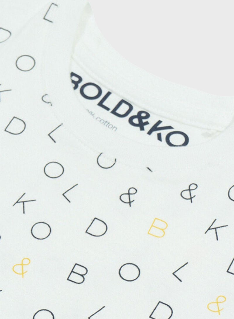 BOLD&KO Kids Aop Signature T-Shirt - Image 3
