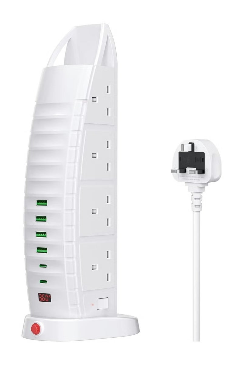 Electrical Extension In The Shape of Burj Al Arab, 5 Meters Long, Equipped with 6 USB Ports, 8 AC Ports, and a USB-C Port. - Image 1