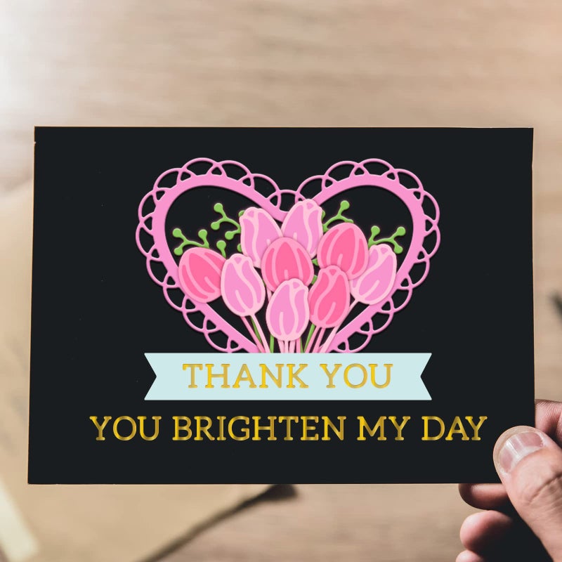ORIGACH Elegant Everyday Sentiments Words Hot Foil Plate and Die Cuts Sets for DIY Scrapbooking Paper Cards Decor Embossing Foil Handmade Craft - Image 5