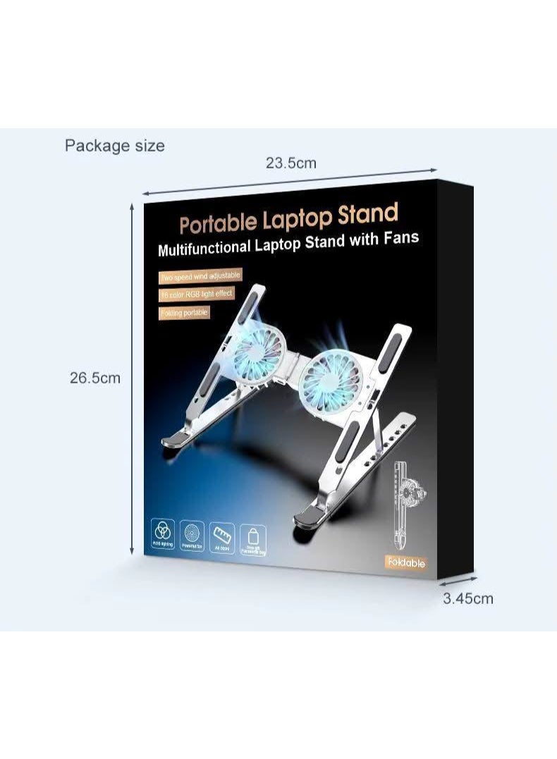 "Multifunctional Portable Laptop Stand with Fans – Enhance Comfort & Cooling" - Image 2