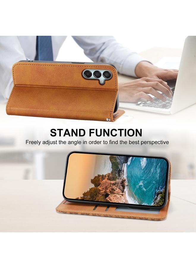 S-TOP Case For Samsung Galaxy M15 5G / F15 5G Cubic Grid Calf Texture Magnetic Leather Phone Case - Image 5