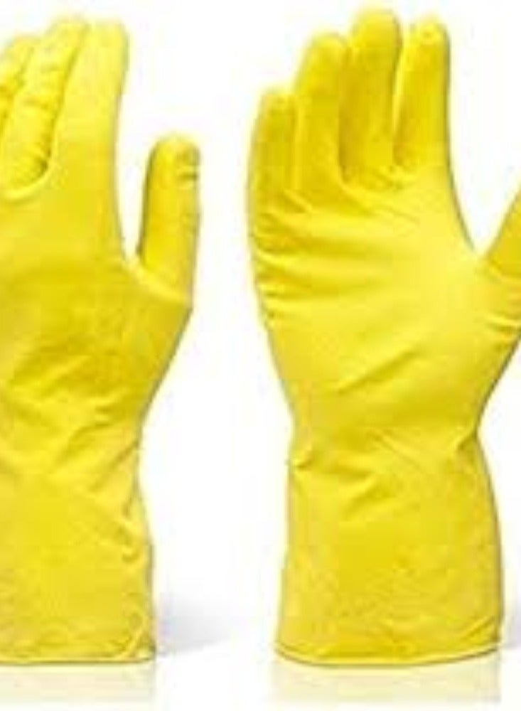 KNP KNP Yellow Rubber Glove Large is designed to provide robust hand protection for users with larger hand sizes.  - Image 1