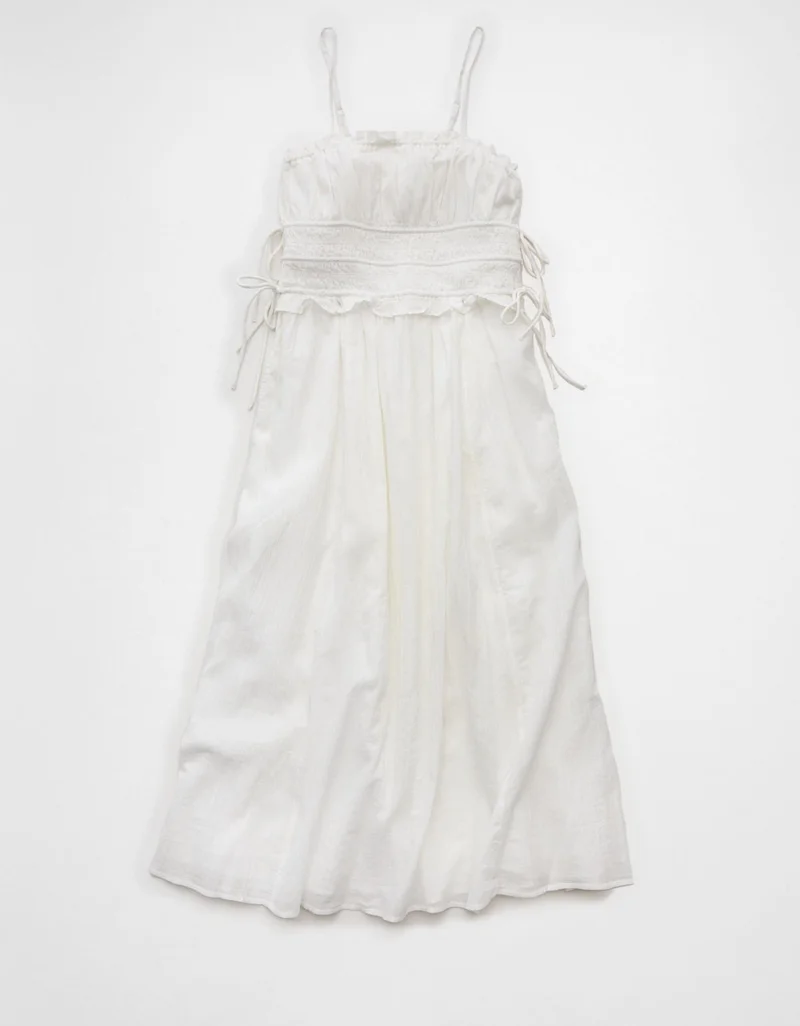 American Eagle  AE Corded Smocking Midi Dress for Women | Best Price UAE
