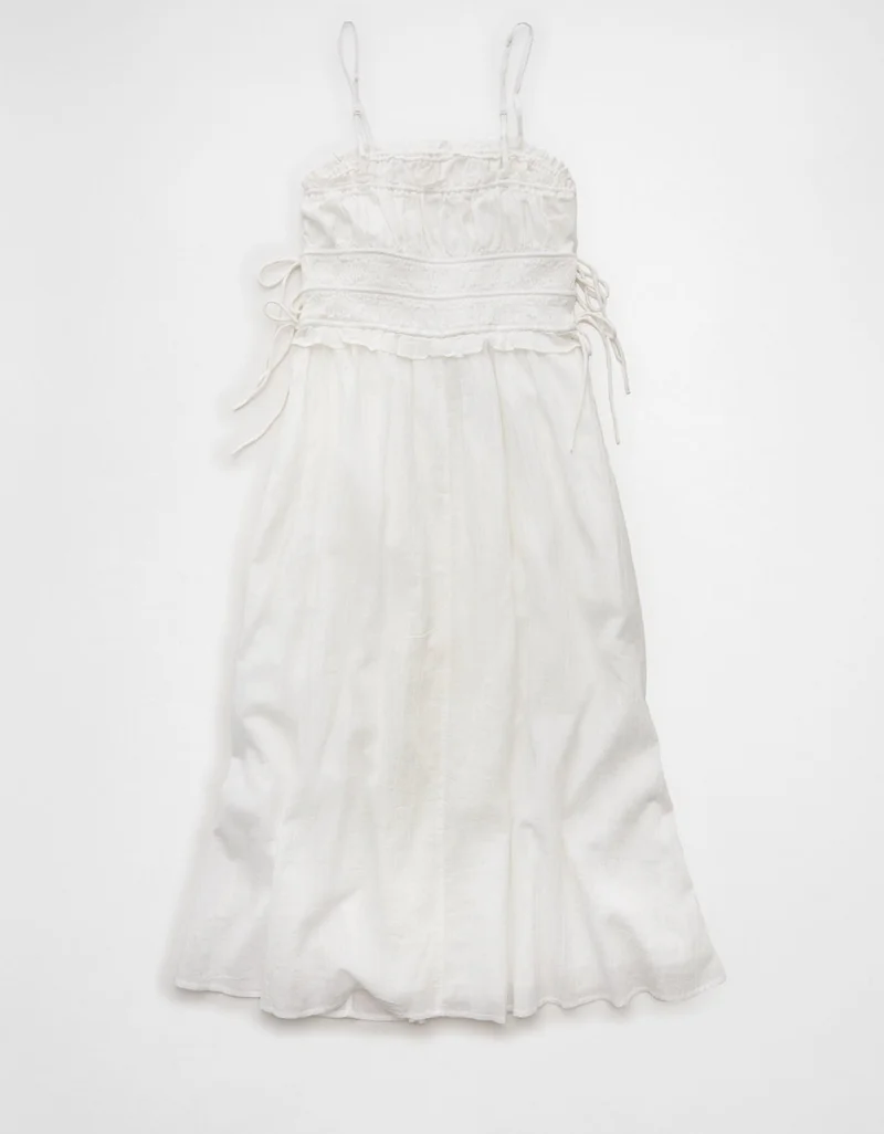 American Eagle  AE Corded Smocking Midi Dress for Women | Best Price UAE