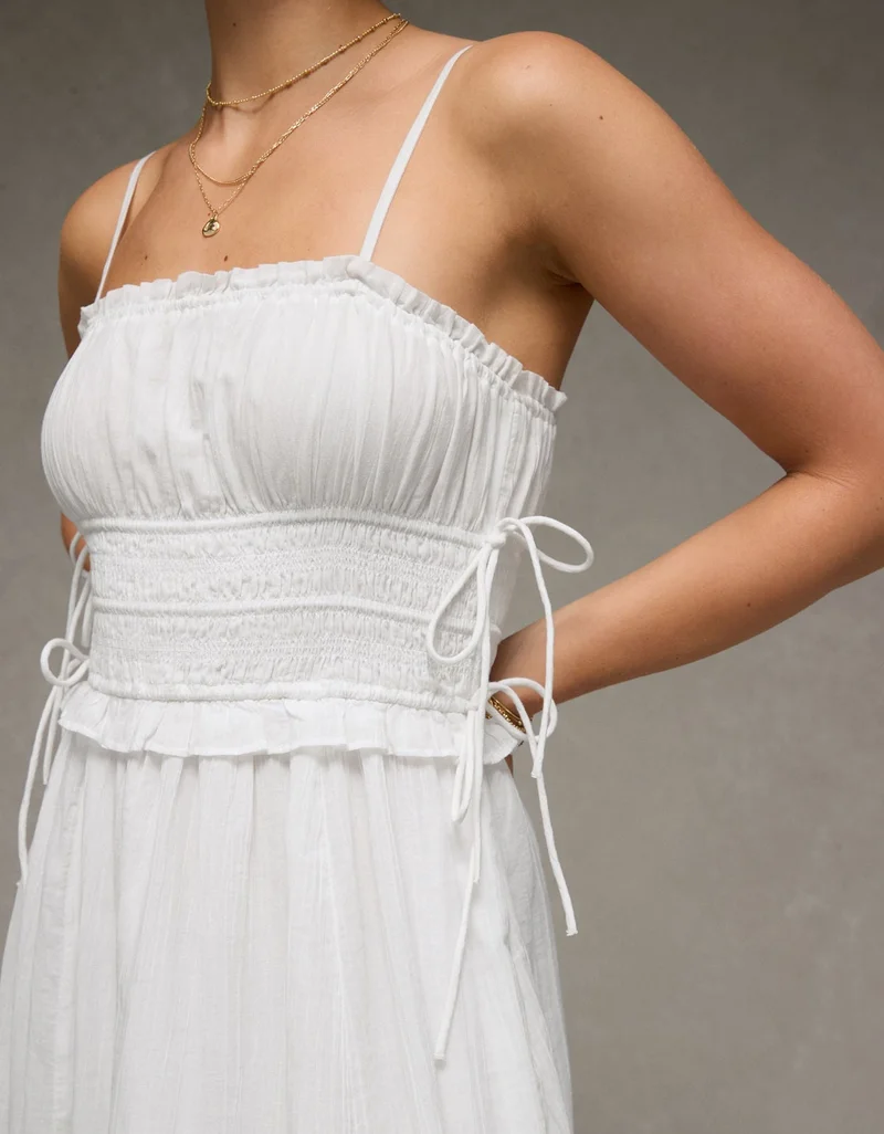 American Eagle  AE Corded Smocking Midi Dress for Women | Best Price UAE