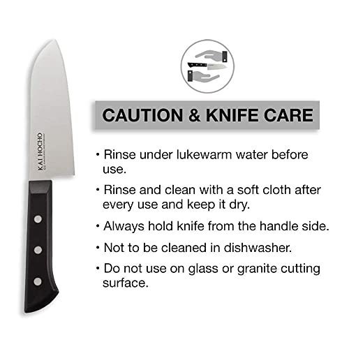 Kai Hocho Premium Santoku Kitchen/Vegetable Knife, 6.77 Inch Blade, Black, Carbon_Steel - Image 5