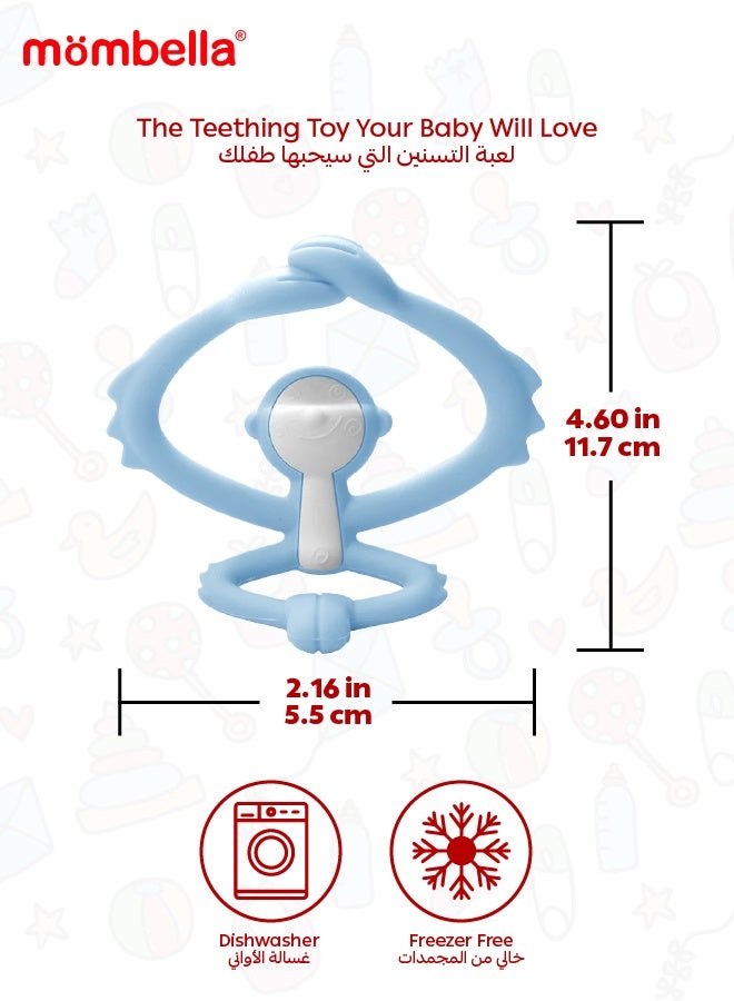 Mombella Hugging Monkey Teether Toy | BPA-Free Silicone | Safe & Hygienic Teething Toy | Soft & Flexible Design | 3-6 Months | Dimensions: L 7.4 x W 6.4 x H 6.5 cm - Image 4