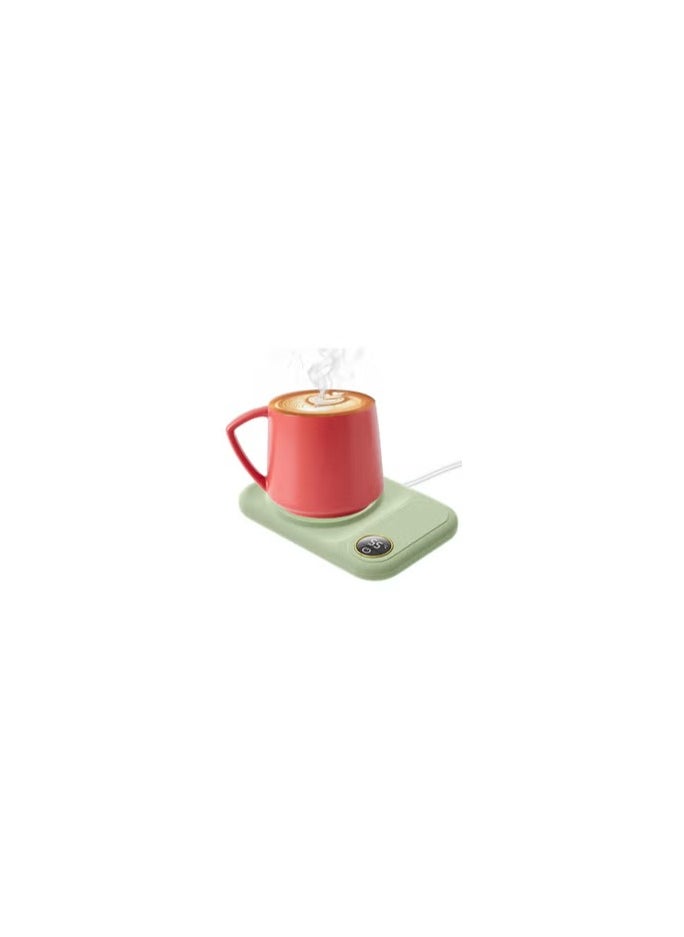 CATANES Coffee Mug Warmer, Electric Cup Heater with LCD Display, Digital Temperature 55-75°C Adjustable, USB-Powered, ABS Material - Green  - Image 2