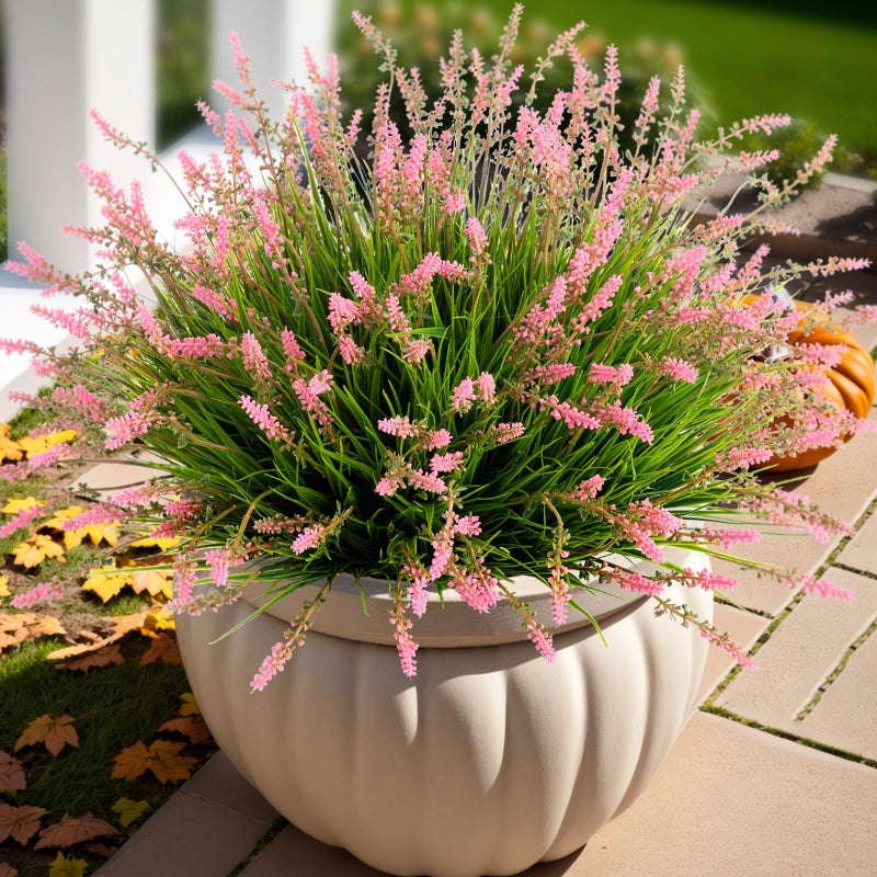 Ammyoo Artificial Faux Plants Outdoor Spring Decorations, Summer Fake Monkey Grass for Outside Porch, No Fade Outdoor Realistic Greenery Plant, UV Resistant Artificial Shrubs for Courtyard Window Garden - Image 1