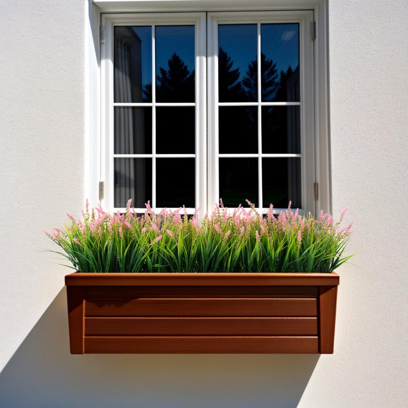 Ammyoo Artificial Faux Plants Outdoor Spring Decorations, Summer Fake Monkey Grass for Outside Porch, No Fade Outdoor Realistic Greenery Plant, UV Resistant Artificial Shrubs for Courtyard Window Garden - Image 3