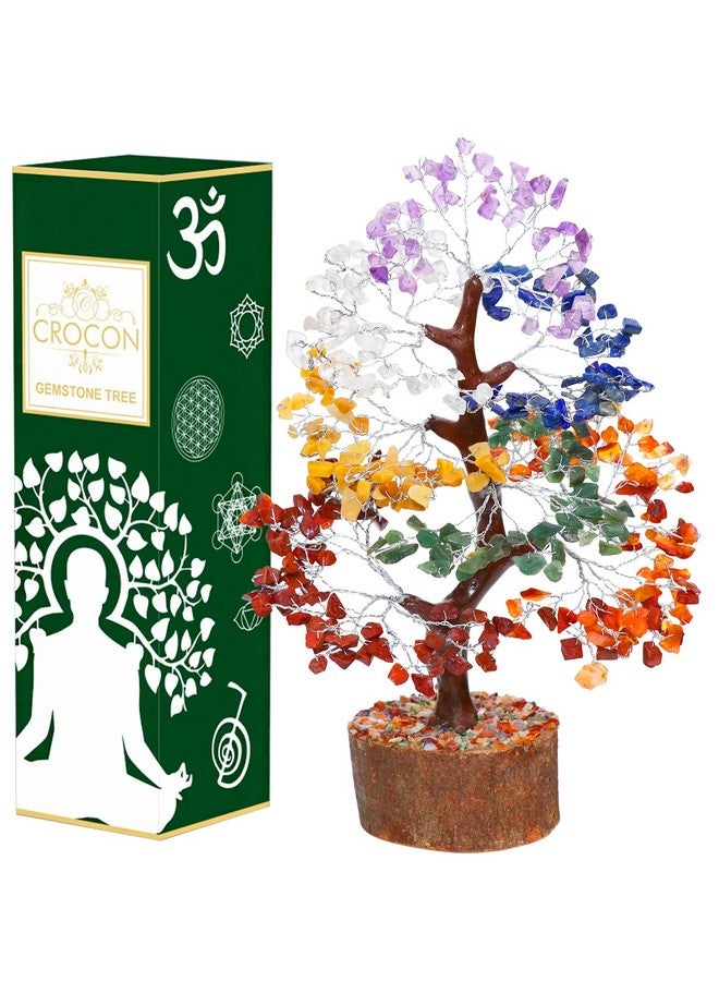 Crocon Seven Chakra Gemstone Tree Feng Shui Money Bonsai Positivity Home Decoration Ornament Healing Crystals (004) - Image 1