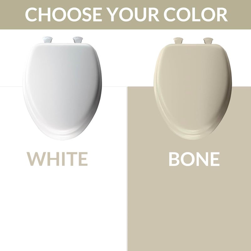 Mayfair Padded Toilet Seat, Cushioned Soft Vinyl over Wood Core Seat, Secure Hinges, Easy Clean, Elongated, White - Image 4