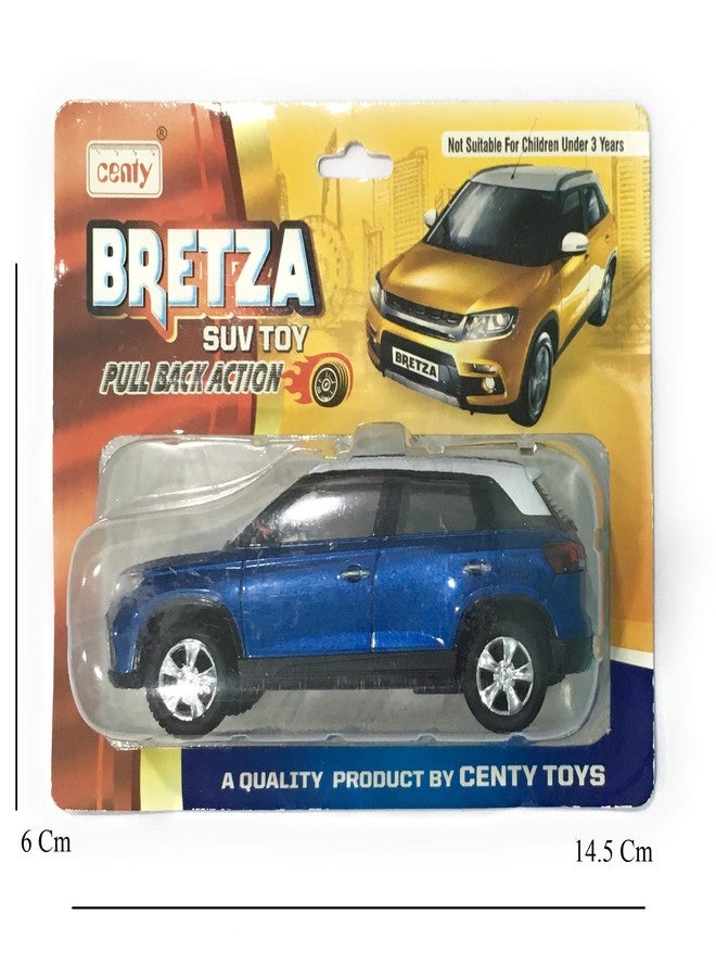 Centy Toys 36 Months Plastic Bretza Suv Pull Back Miniature Toy,Pack Of 1, Multicolor