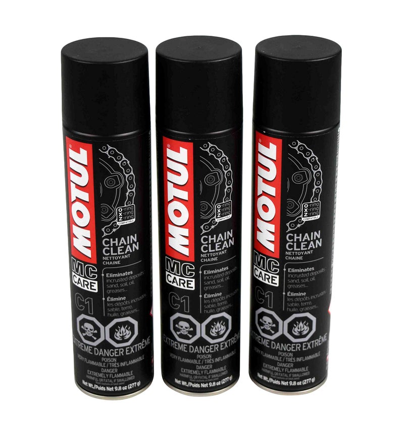 Motul C1 Motorcycle Chain Clean O X ZRing Compatible Road Off Road 400mL98 Fl oz Can 3 Pack 111818