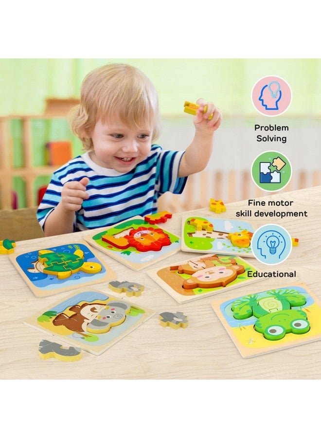 Toy Toddler Puzzles 8 Wooden Puzzles For Toddlers 1 3, Puzzle 2 Year Old, Toddler Puzzles Ages 2 4, Montessori Puzzles For 1 Year Old, Baby Puzzles 12 18, Kids Toys Gift Learning Toys For 1 3 - Image 2