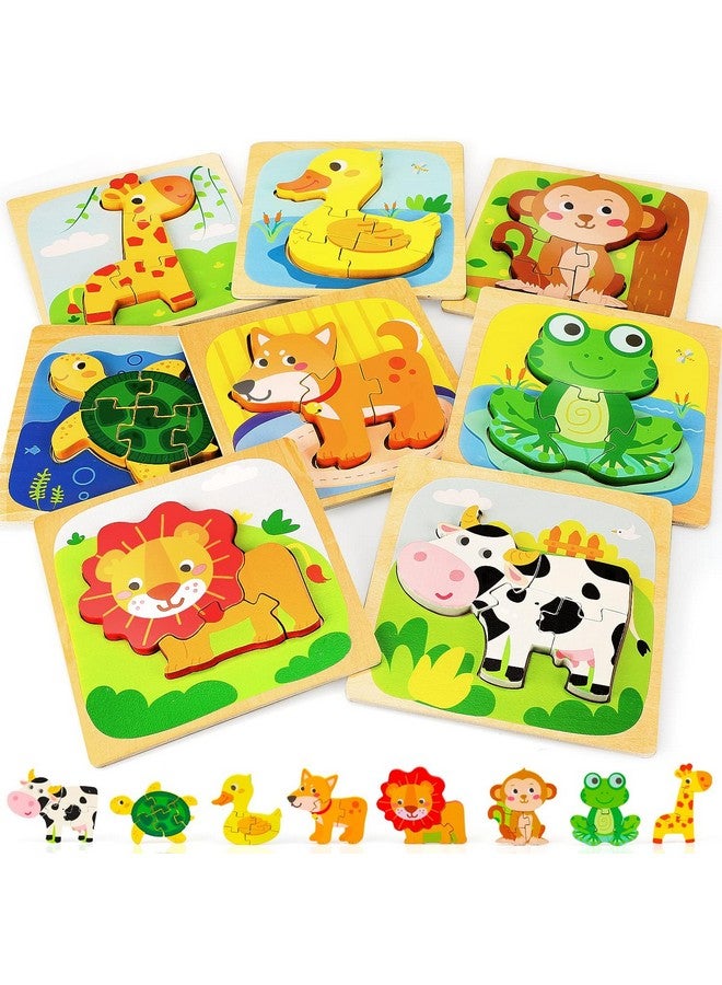 Toy Toddler Puzzles 8 Wooden Puzzles For Toddlers 1 3, Puzzle 2 Year Old, Toddler Puzzles Ages 2 4, Montessori Puzzles For 1 Year Old, Baby Puzzles 12 18, Kids Toys Gift Learning Toys For 1 3 - Image 1