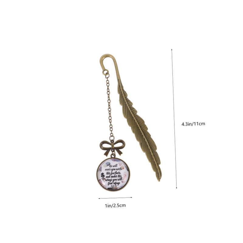 Retro Bronze Metal Bookmarks With Glass Pendants Set Of 3 Unique Gifts For Book Lovers - Image 3