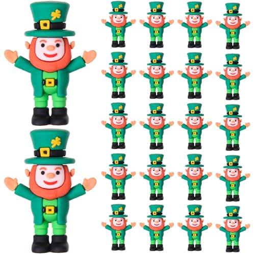 ARCHCRTC 25 Pcs St Patricks Day Leprechaun Figurine Mini Leprechaun Dolls Tiny Leprechaun Miniature Irish Figurines Leprechaun Decor for St Patricks Day Party Garden Table Decorations 25 - Image 1