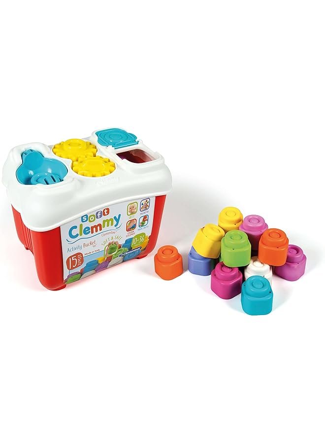 كلمينتوني دلو أنشطة كليمي ناعم مع مكعبات للأطفال من عمر 10 أشهر فما فوق - Image 1