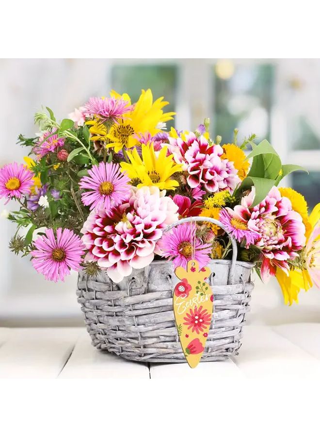 30pcs Easter Radish Shape Wooden Crafts Blank Boards Laser Cut Decorations Gifts - Image 5