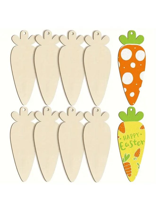 30pcs Easter Radish Shape Wooden Crafts Blank Boards Laser Cut Decorations Gifts - Image 2