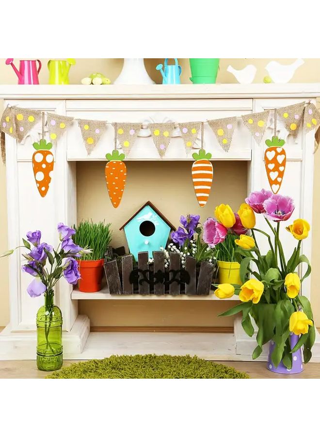 30pcs Easter Radish Shape Wooden Crafts Blank Boards Laser Cut Decorations Gifts - Image 4